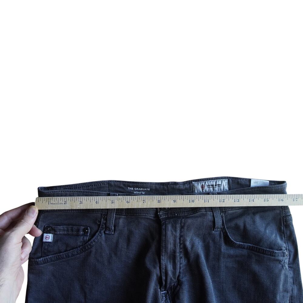 AG Adriano Goldschmied The Graduate Jeans 33R Gray Distressed Straight Leg - Picture 13 of 16